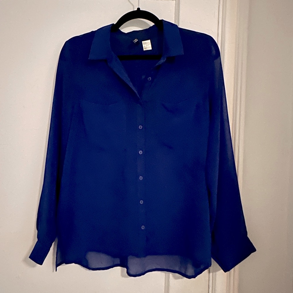 Sheer blue blouse